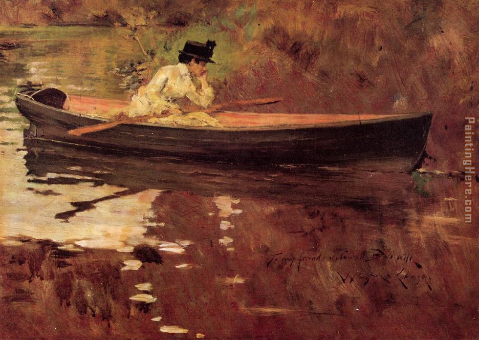 Mrs. Chase in Prospect Park painting - William Merritt Chase Mrs. Chase in Prospect Park art painting